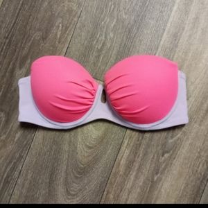 Victoria Secret neon pink and lilac purple bikini bandeau swim top